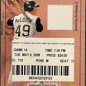 Nate McLouth 2009 Topps Authentic Ticket Stub Jersey Card #10/10