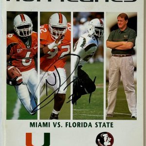 Najeh Davenport Autographed Miami Hurricanes Program vs FSU October 7 2000