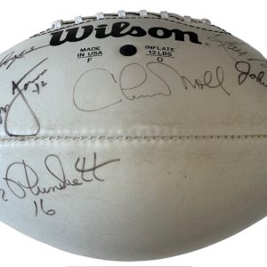 NFL Legends Ronnie Lott Chuck Noll Ray Nitschke Signed Wilson Football