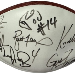 QB Club Autographed Wilson White Panel Football
