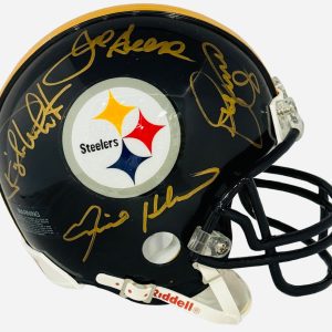 Joe Greene LC Greenwood Dwight White Ernie Holmes Signed Steelers Mini Helmet (Tristar)