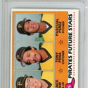 Vance law/ Tony Pena/ Pascual Perez 1981 Topps Pirates Future Stars #551 PSA 8