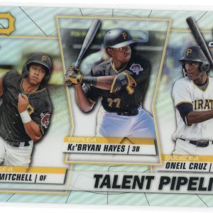 Oneil Cruz, Cal Mitchell & Ke'Bryan Hayes 2020 Bowman Chrome Talen Pipeline Card #TP-PIT