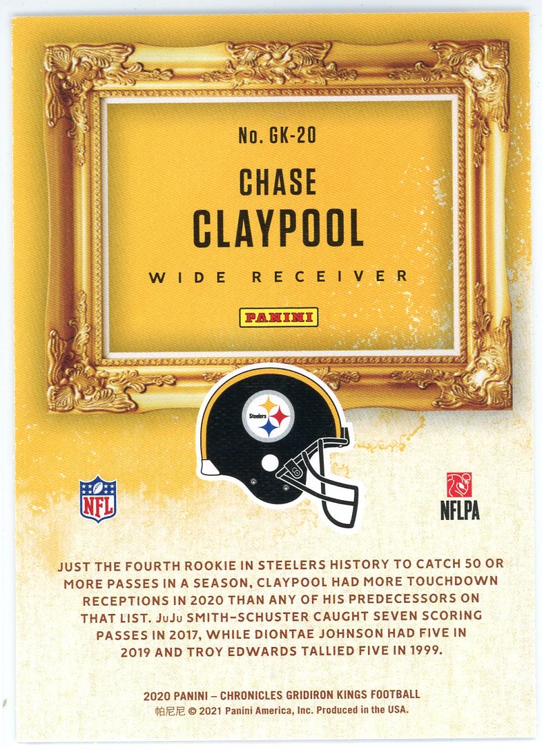 Chase Claypool 2020 Panini Chronicles Gridiron Kings Rookie Card #GK-20 - Image 2