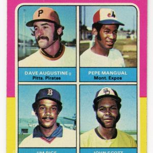 Jim Rice, Dave Augustine, Pepe Mangual & John Scott 1975 Topps Rookie Outfields Card