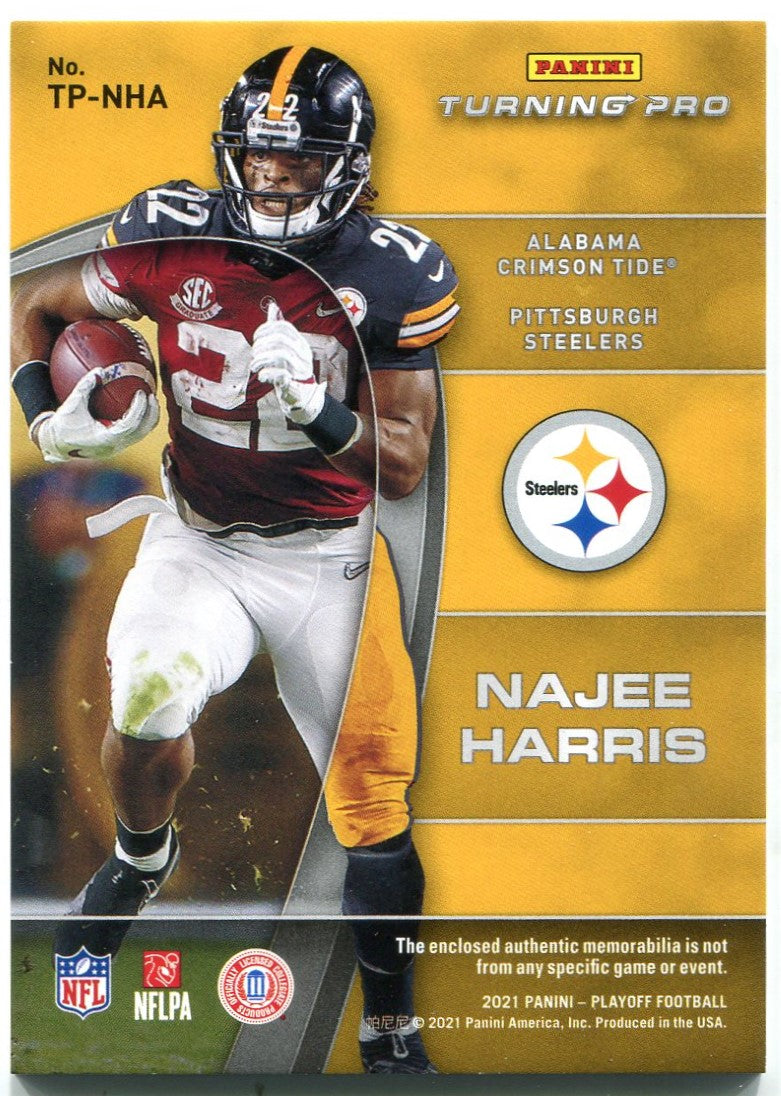 Najee Harris Panini Playoff Jersey Card Turning Pro Rookie - Image 2