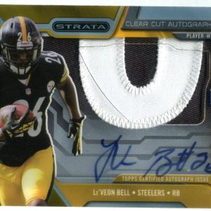 Le'Veon Bell Autographed 2013 Topps Strata Clear Cut Jersey Card