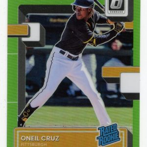 Oneil Cruz 2022 Panini Prizm Green and Yellow Optic Rated Rookie #80 Card