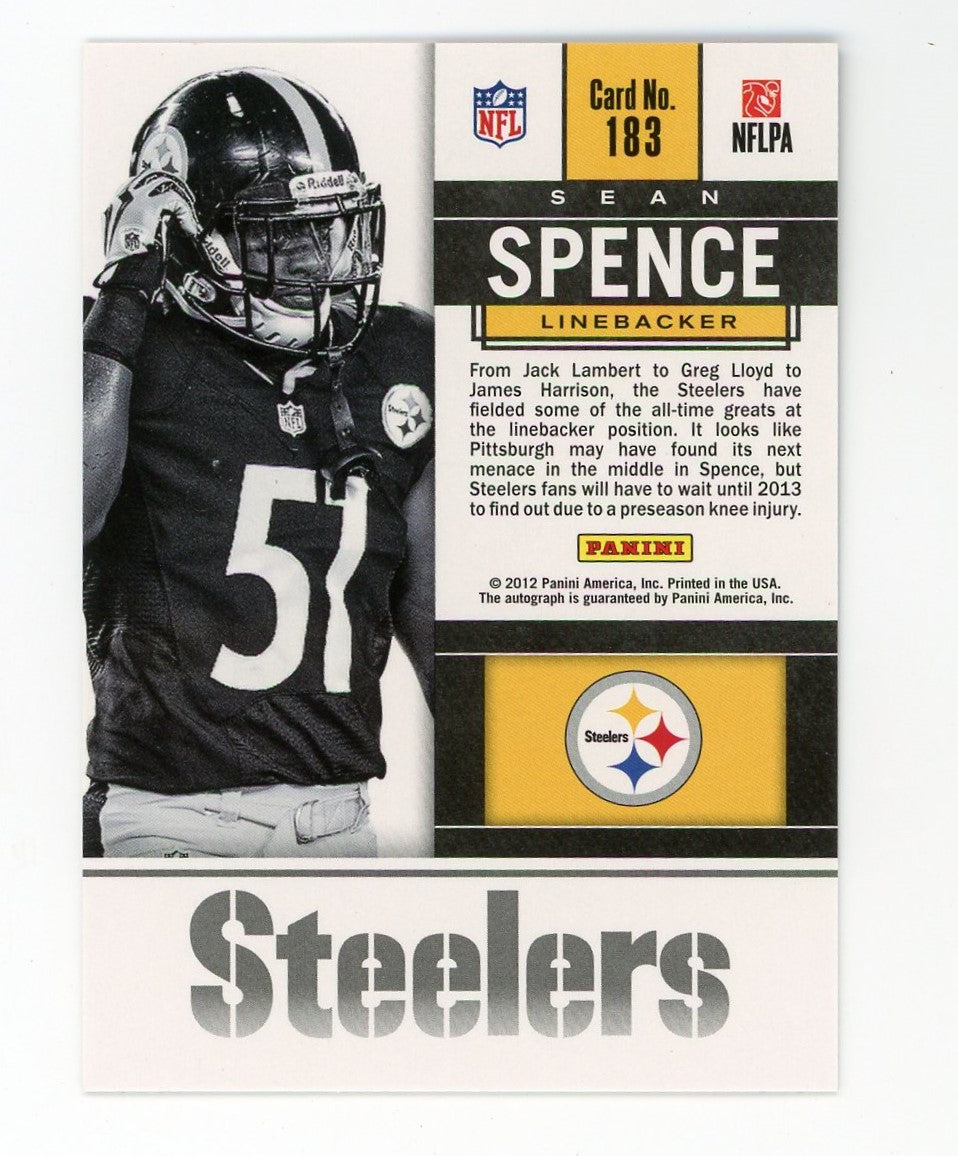 Sean Spence 2012 Panini Contenders Rookie Ticket #183 Card - Image 2