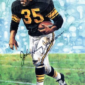 John Henry Johnson Autographed Goal Line Art Postcard
