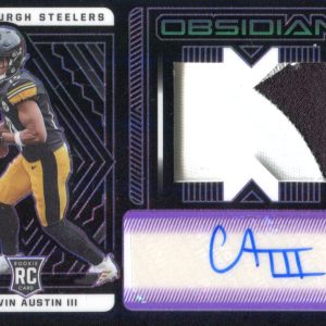 Calvin Austin III 2022 Panini Obsidian Rookie Autographed Card #240 #29/30