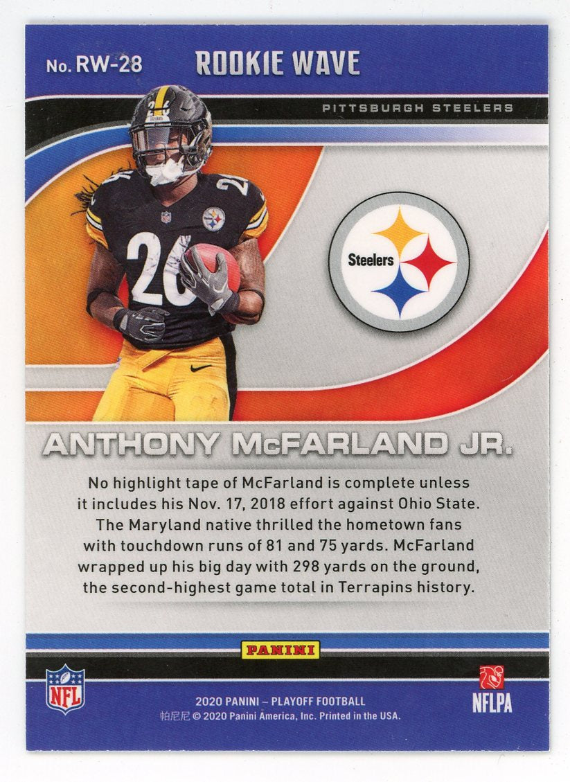 Anthony McFarland Jr. 2020 Panini Playoff Rookie Wave Rookie Card #RW-28 - Image 2