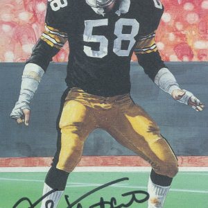 Jack Lambert Autographed Goal Line Art Card (JSA)