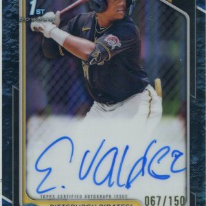 Esmerlyn Valdez 2024 Bowman Chrome Autographed Blue Lunar Refractor RC #CPA-EV 67/150
