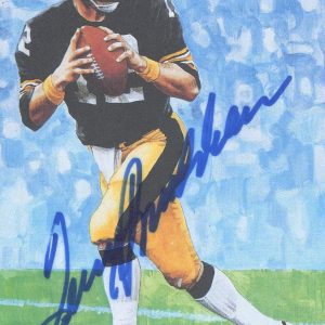 Terry Bradshaw AUTOGRAPHED GOAL LINE ART CARD